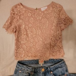 Blush floral crop top